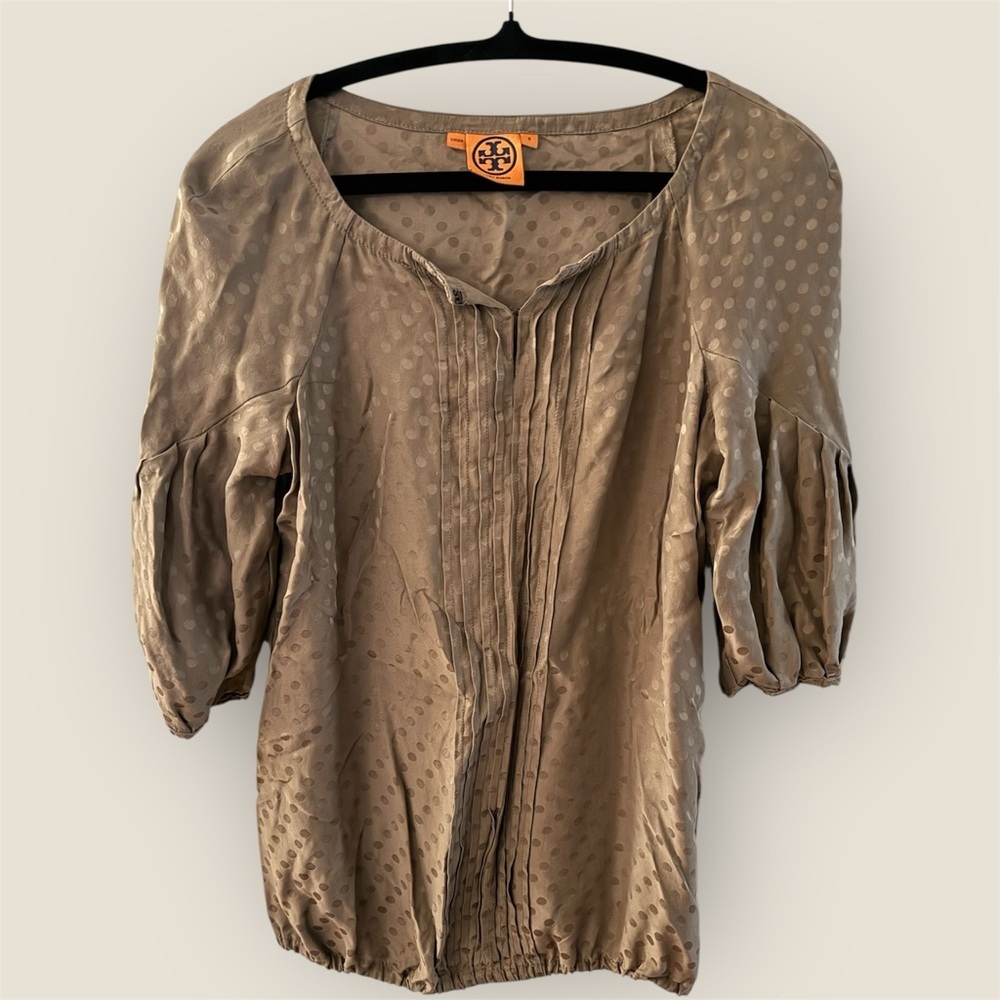 Tory Burch Beige Textured Blouse